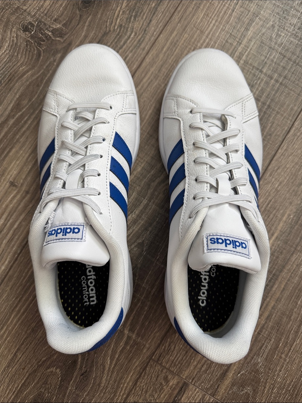 adidas White and Blue Men's Low-Top Sneakers - Picture 2 of 14